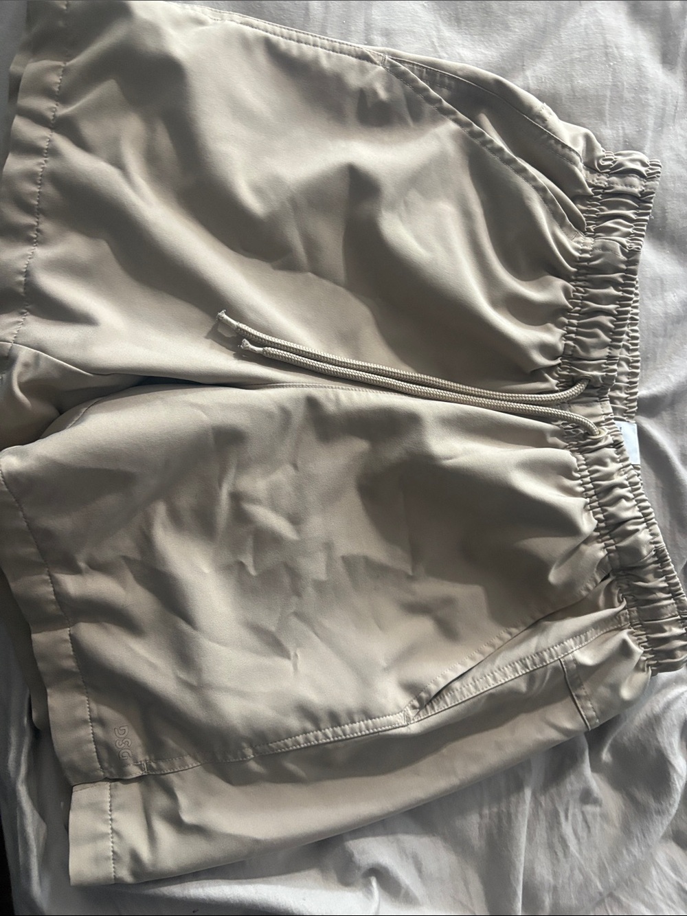 DSG Beige Athletic Shorts with Drawstring